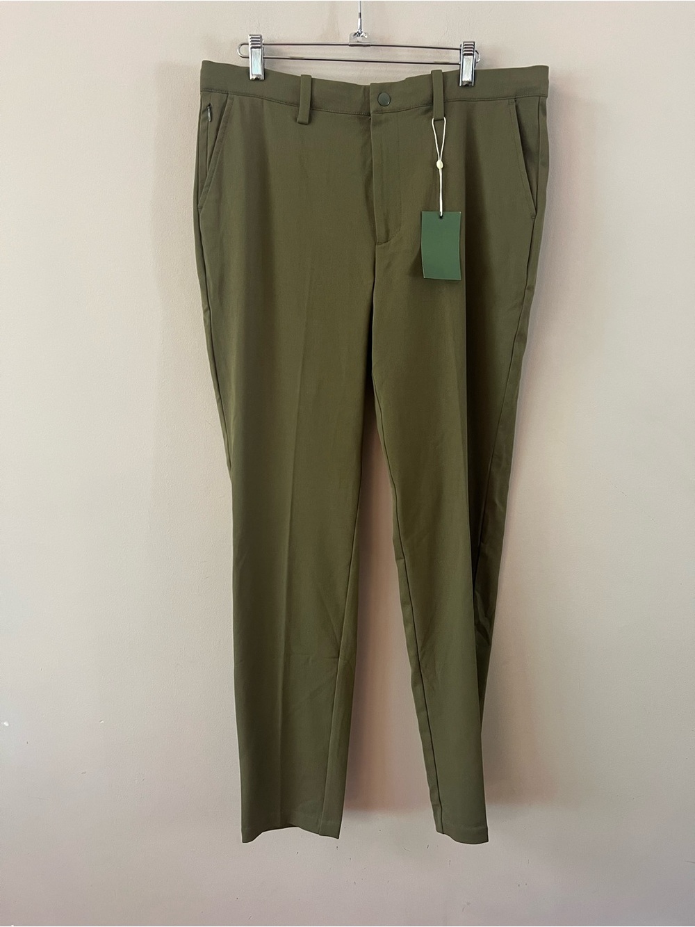 Quince Olive Green performance stretch Chinos trousers men’s size 34 w 34 l